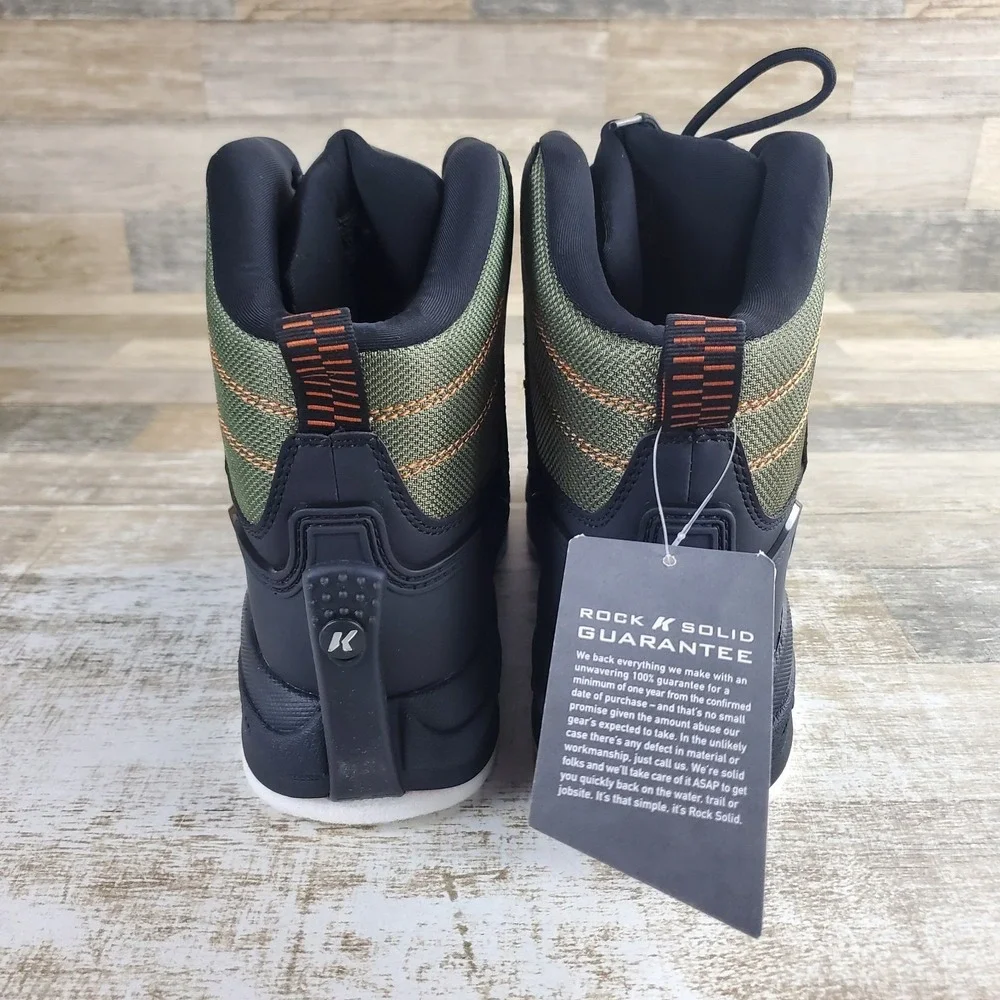 Korkers Greenback Mens Wading Boot Sz 13 Black Felt and Kling-On Sole Lace‎ Up